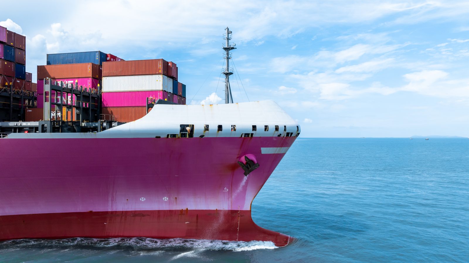 Container ship carrying ocean freight