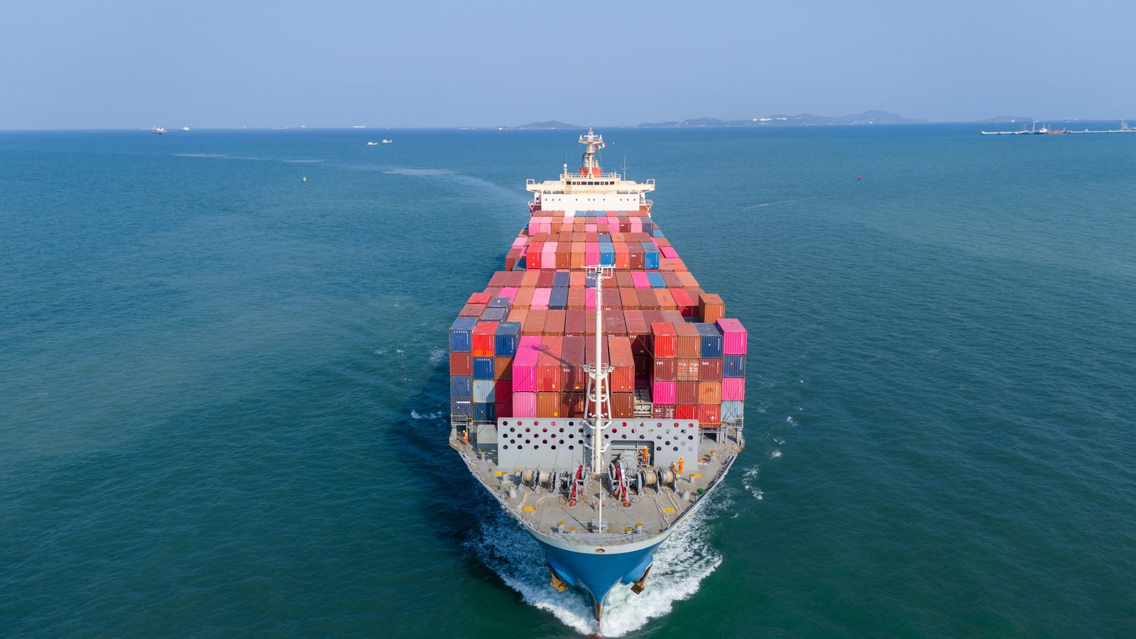 Container vessel at sea